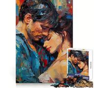 Loving Couple Watercolor 1000 Pieces Jigsaws Adults Puzzles Logic Fun Clear Tone Playful Challenge (38x26cm)