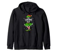 Loving Elf Christmas Family Girls Women Elf Squad Xmas Zip Hoodie