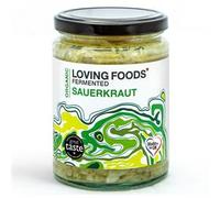 Loving Foods Award-Winning *Organic & Made in The UK* Sauerkraut (475g) Raw, Unpasteurised & Bursting with Beneficial Live Bacteria (6 x Jars)