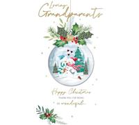 Loving Grandparents Embellished Christmas Card Hand-Finished Champagne Cards XCDC376