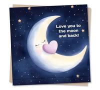 Loving Happy Anniversary Card for a Special Someone - Moon, Stars, Love you, Sweet Message - For a Boyfriend, Girlfriend, Partner, Wife, Husband