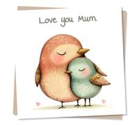 Loving Happy Mother's Day Card For a Mum - Loving Birds - Happy Birthday, Thank You, Appreciation