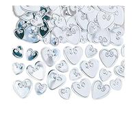 Loving Hearts Silver Embossed Metallic Confetti 14g