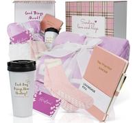 Loving Hue Chemo Care Package for Women, Breast Cancer Care Gifts for Women, Gifts for Cancer Patients, Get Well Soon Gift Basket Includes Travel Mug, Healing Blanket 47”x71” (Pink)