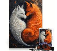 Loving Japan Foxes Adult Jigsaw Puzzles 1000 Pieces Strong Logic Indoor Fun Joyful Challenge (38x52cm)
