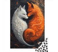 Loving Japan Foxes Jigsaw Puzzle for Adults, 1000 Pieces, 52x38cm/1000pcs; Clean White Cardboard for Sorting; Relaxed Solo Time at Home