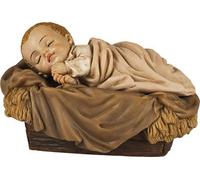 Loving Jesus Christmas Baby Jesus and Manger Set/Child in a Manger 7.5cm Handpainted Resin Multicolored Figurine