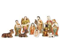 Loving Jesus Christmas NATIVITY SET/HOLY FAMILY Gloria Angel 11 Figures 2 3/4" Resin