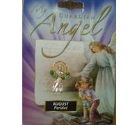 Loving Jesus GUARDIAN ANGEL PIN BIRTHSTONE 1 1/2 AUGUST PERIDOT