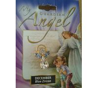 Loving Jesus GUARDIAN ANGEL PIN BIRTHSTONE 1 1/2 DECEMBER ZIRCON