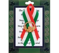 Loving Jesus St.Patrick's Day CLADDAGH pin Ribbon Brooch Saint Patrick Pin
