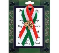 Loving Jesus St.Patrick's Day Ribbon/Shamrock Brooch