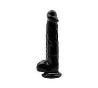Loving Joy 8 Inch Dildo with Balls Black