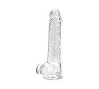Loving Joy 8 Inch Dildo with Balls Clear