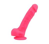 8 Inch Realistic Silicone Dildo with Suction Cup and Balls Loving Joy Pink One Size