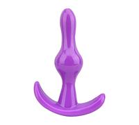 Rippled Butt Plug Purple, 3.5 Inch Anal Plug, Anal Sex Toy with Handle