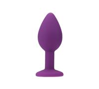 Loving Joy Purple Small Jewelled Silicone Butt Plug Tapered Tip Soft Material