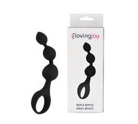 Loving Joy Triple Ripple Anal Beads-Black