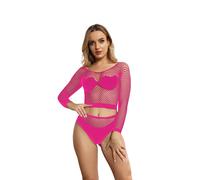 Loving Joy Women's Fence Net Crop Top & Bottoms in Fuchsia Loving Joy Fuchsia One Size