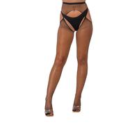 Loving Joy Women's Fishnet Crotchless Pantyhose in Black Loving Joy Black One Size