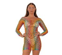 Loving Joy Women's Rainbow Long Sleeved Mini Dress Loving Joy Multicolor One Size