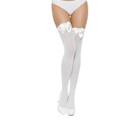 Loving Joy Women's Thigh High Stockings with Bow in White Loving Joy White One Size