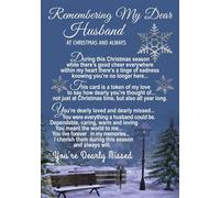 Loving Memory Christmas Graveside Memorial Card - Remembering My Husband 5.75x4