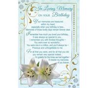 Loving Memory Graveside Memorial Card 6.25" x 4.25" - Missing You On Birthday
