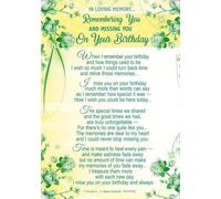 Loving Memory Graveside Memorial Card 6.25" x 4.25" - Missing You On Your Birthday