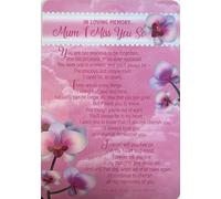 Loving Memory Graveside Memorial Card 6.5x4.75 - Mum I Miss You So