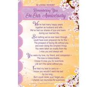 Loving Memory Graveside Memorial Card - On Our Wedding Anniversary 6.25x4.25
