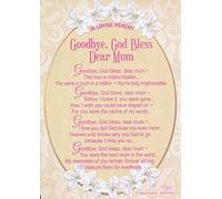 Loving Memory Graveside Memorial Day Card - Goodbye God Bless Mum 6.25"x4.25"