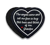 Loving Memory Heart Memorial Patch 3 Inches The Angels Came and Set Me, Gifts Remembrance, Hook and Loop Embroidered Patches for Backpack Trucker Hats Clothes Mom Dad Gifts (Style 3 Grandpa)