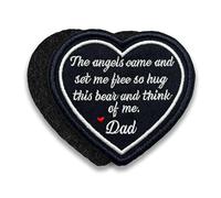 Loving Memory Heart Memorial Patch 3 Inches The Angels Came and Set Me Remembrance, Hook and Loop Embroidered Patches for Backpack Trucker Hats Clothes Dad Grandparents Gifts(Style 3 Dad)