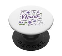 Loving Nana Floral Butterfly Lavender Violets PopSockets Adhesive PopGrip