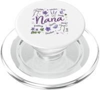Loving Nana Floral Butterfly Lavender Violets PopSockets PopGrip for MagSafe