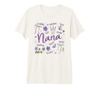 Loving Nana Floral Butterfly Lavender Violets Premium T-Shirt