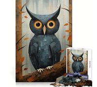Loving Owl Funny Jigsaw Puzzle 1000 Piece for Adults Mind Exercise Stress Relief Family Play Birthday Idea (38x26cm)