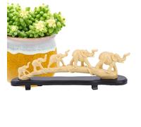 Loving pair of elephants in beige & grey - modern ceramic sculpture as a set - decoration figure 16cm high - elephant well suited as a gift