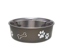 Loving Pets - Bella Bowls - Dog Food Water Bowl No Tip Stainless Steel Pet Bowl No Skid Spill Proof (Small, Artichoke Green)