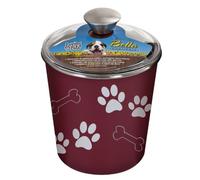 Loving Pets Bella Dog Bowl Canister/Treat Container, Merlot