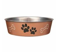 Loving Pets Bella Dog Bowls- Stainless Steel Dog & Cat Bowls - Spill Proof Dog Food Bowl, Cat Bowl, Puppy Essentials & Pet Supplies Great for Home & Travel (X-Large 65-100lbs, Copper)