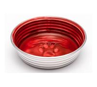 Loving Pets Le Bol Glazed Interior Stainless Steel Dog Bowl Non-Slip Dishwasher Safe Durable Pet Dish - Bordeaux - Small (500 ml)