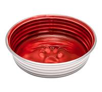 Loving Pets Le Bol Glazed Interior Stainless Steel Dog Bowl Non-Slip Dishwasher Safe Durable Pet Dish - Bordeaux - X-Small (275 ml)