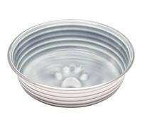 Loving Pets Le Bol Glazed Interior Stainless Steel Dog Bowl Non-Slip Dishwasher Safe Durable Pet Dish - Parisian Grey - X-Small (275 ml)