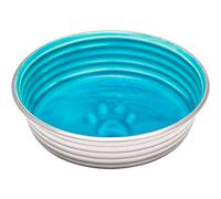 Loving Pets Le Bol Glazed Interior Stainless Steel Dog Bowl Non-Slip Dishwasher Safe Durable Pet Dish - Seine Blue - X-Small (275 ml)