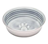 Loving Pets Le Bol Glazed Interior Stainless Steel Dog Bowl Non-Slip Dishwasher Safe Durable Pet Dish - Parisian Grey - Large (1.4 Litre)