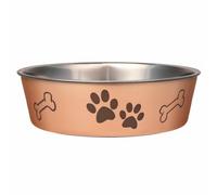 Loving Pets Products Metallic Bowl, Medium, Champagne