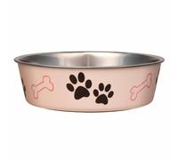 Loving Pets Stainless Steel Bella Dog Bowl Non-Slip Dishwasher Safe & Bacteria Resistant Metallic Pet Dish - Paparazzi Pink - X-Large (1.8 Litre)