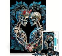 Loving Skeletons Adults 1000 Piece Jigsaw Puzzle Brain Think Bright Detail Real Challenge Room Accent (50x75cm)